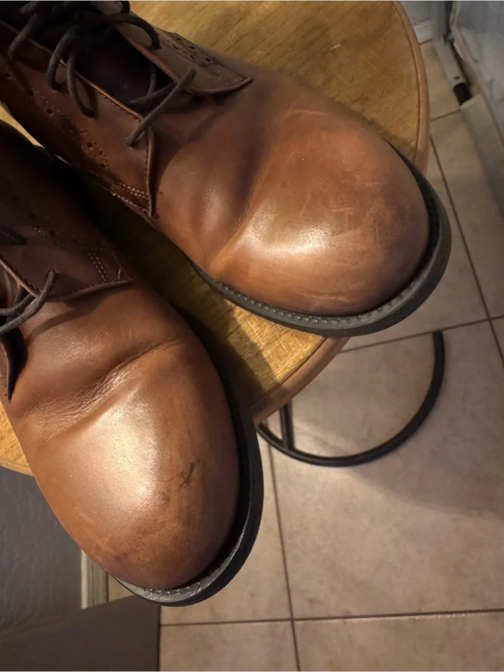 Zara Oxford Brogue Leather Ankle Boots